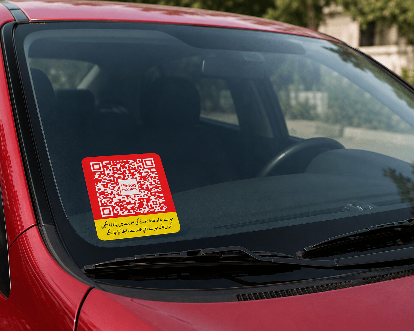 LifeTag Emergency Sticker on Car